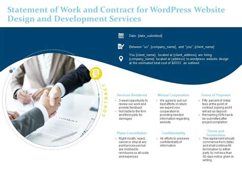 Statement Of Work And Contract For Wordpress Website Design And