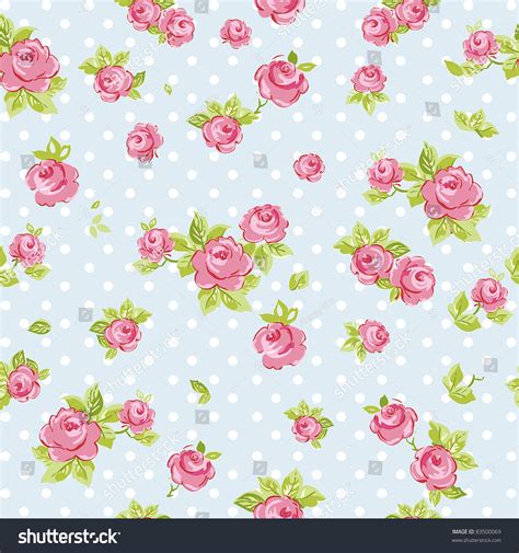 Elegance Seamless Wallpaper Pattern Pink Roses Stock