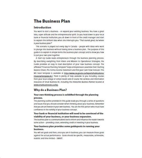 Startup Business Plan Templates Free Word Excel Pdf Formats
