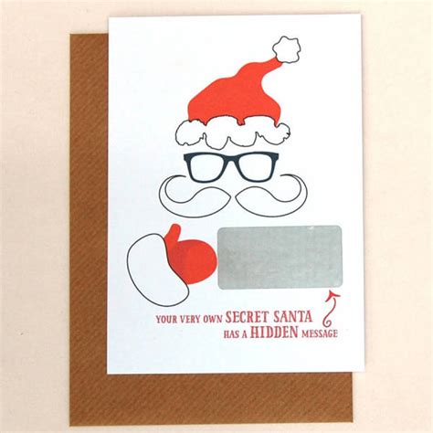 Hidden Message Secret Santa Cards Pack Of 10 Hardtofind