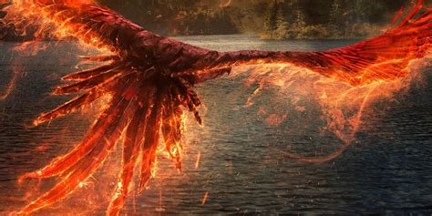 Dumbledores Phoenix Arrives At Hogwarts In Fantastic Beasts 3 Poster