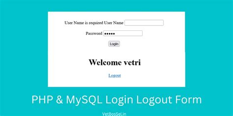 Php Mysql Login Logout Form With Validation Source Code