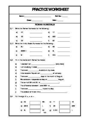 worksheet of roman numerals roman numerals numbers maths in 2020