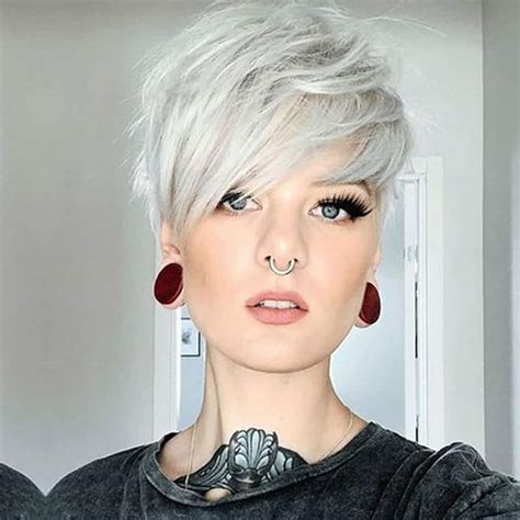 Amazon IWISH Short Silver Grey Pixie Cut Wigs For White Women With