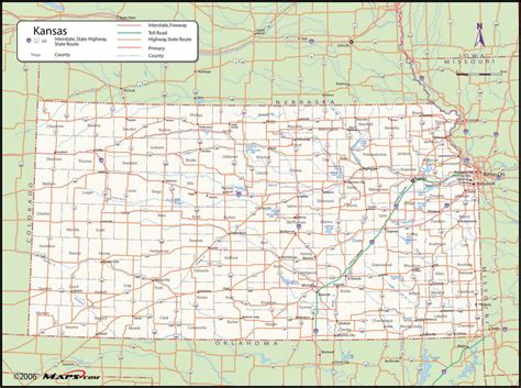 County Kansas Highway Map