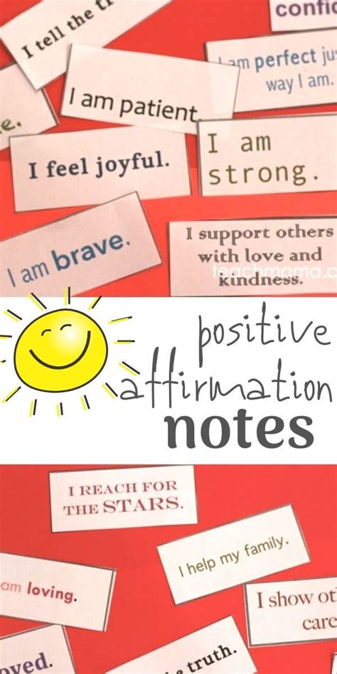 Positive Affirmation Notes For Kids Lunchbox Love Writing Prompts
