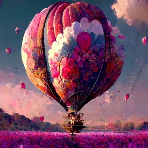 Premium Ai Image A Hot Air Balloon With A Bunch Of Balloons In The Sky