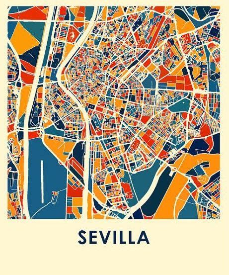 Seville • Spain I Like Maps Map Art Illustration Map Art Map Print