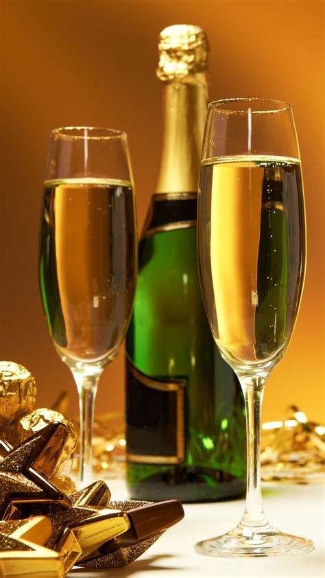 Champagne Bottle And Glass Wallpaper