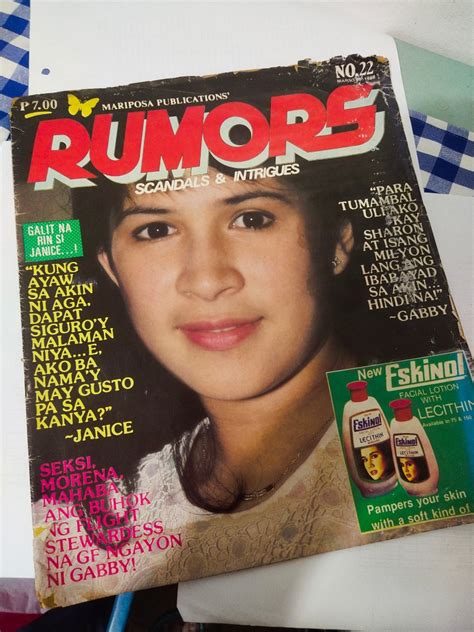 Vintage Pinoy Magazine Rumors With Janice On The Cover 1988rare Hobbies And Toys Books