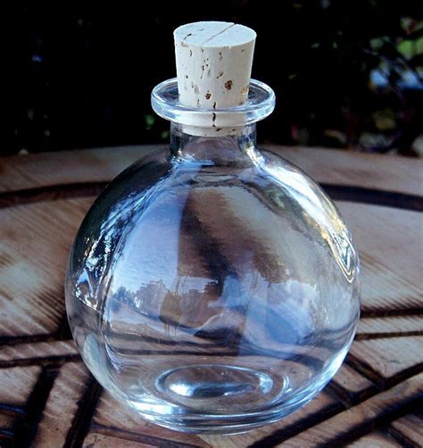 Crystal Clear Round Glass Corked Spell Potion A Style Bottle 8 Oz Ebay