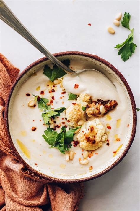 Creamy Roasted Cauliflower Soup Minimalist Baker Recipes