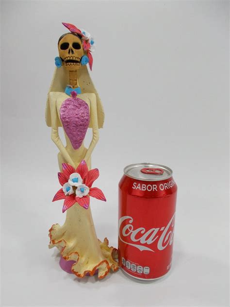 Bride Catrina Handmade Clay Sculpture Mexican Day Of The Dead Etsy