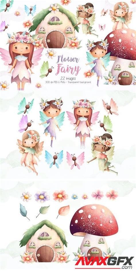 Flower Fairy Clipart Png Png Clipart Elements
