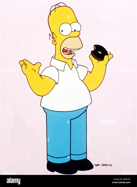 The Simpsons Homer With Donut 1989 Present Tm And Copyright © 20th Century Fox Film Corp All