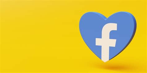 Premium Photo Facebook Logo In The Shape Of A Heart With Orange