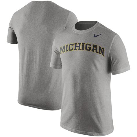 Nike Michigan Wolverines Heathered Gray Wordmark T Shirt