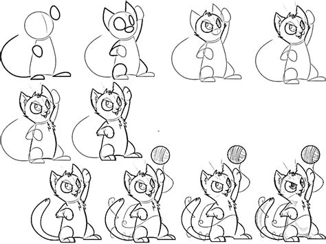 How To Draw Anime Cat 10 Step By Step Drawing