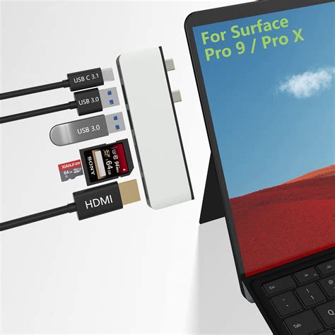 Surface Pro X Usb C Dockingstation In Aluminium Usb C Hub Multipoort Adapter Met K Hdmi