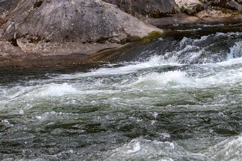 Blue River Falling Into White Water Rapids Stock Photo Image Of