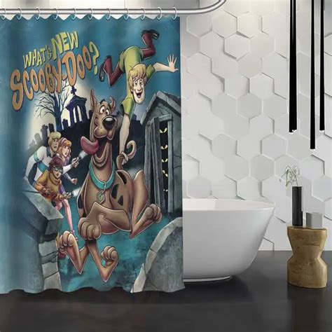 Custom Scooby Doo Shower Curtain With Hooks Fabric Bath Curtain For