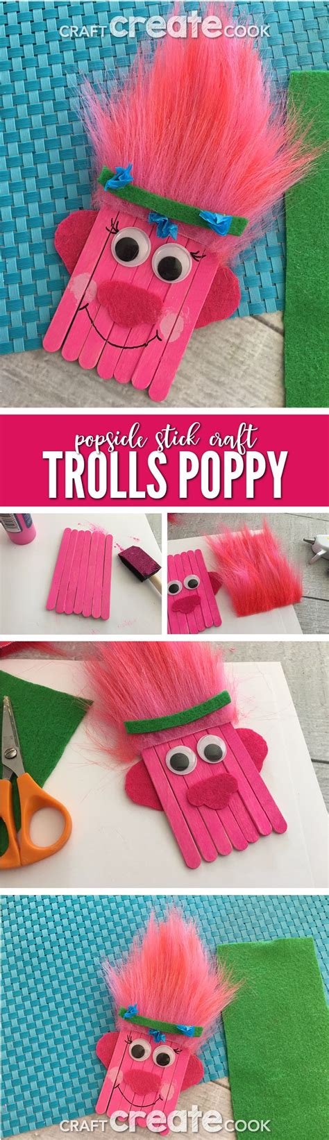 Trolls Poppy Popsicle Stick Craft For Kids Via Craftcreatcook1 Daycare