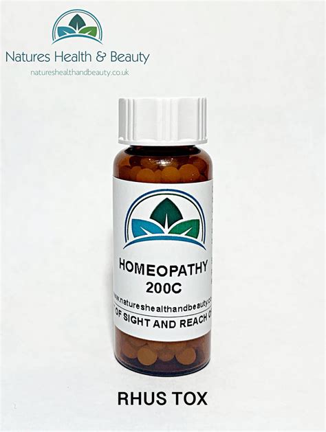 Rhus Tox 200c Homeopathy Pillules Natureshealthandbeauty