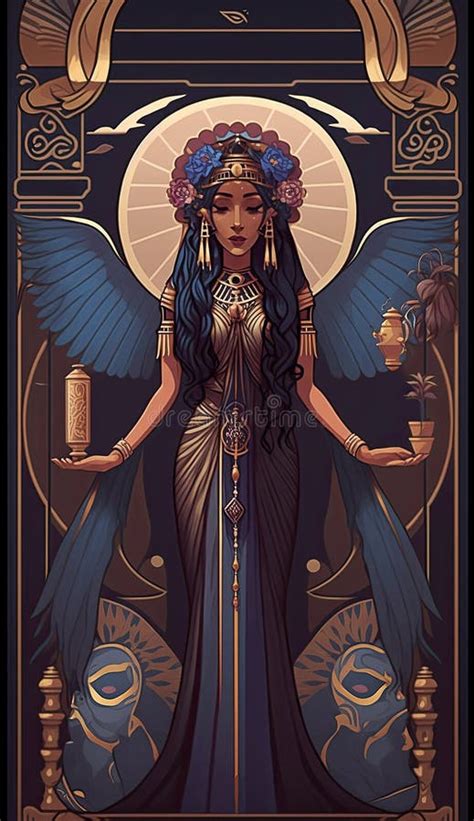 Seshat Egyptian Goddess Of Wisdom Knowledge And Writing Ai Generative Art Nuveau Style