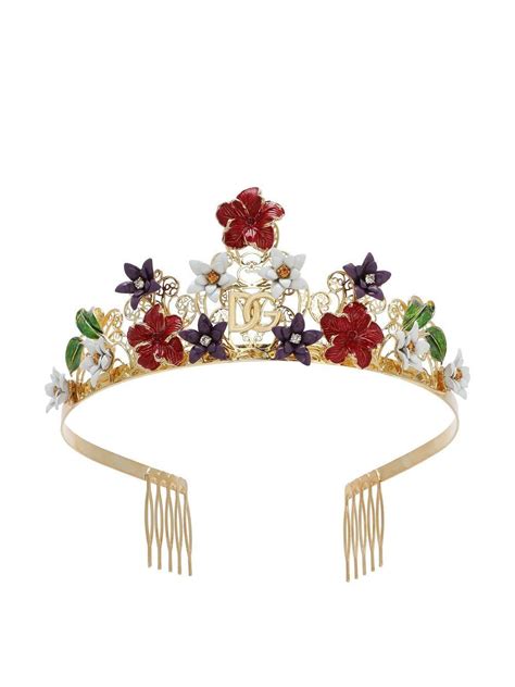 Dolce Gabbana Crystal Embellished Tiara Headband Editorialist