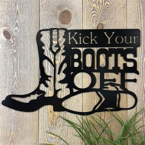 Western Kick Your Boots Metal Art Cowboy Boots Metal Wall Art | Etsy | Etsy wall art