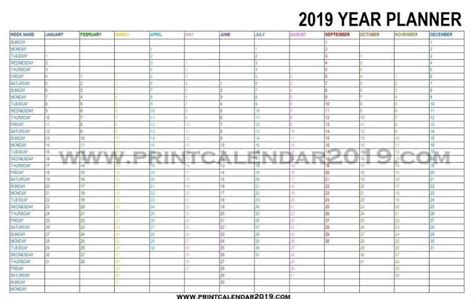 20 Year Planner 2019 Free Download Printable Calendar Templates ️