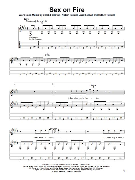Sex On Fire Sheet Music By Kings Of Leon Guitar Tab Play Along