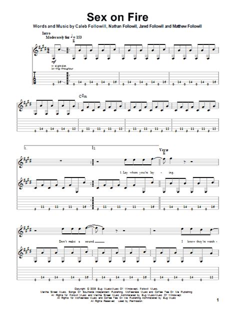 Sex On Fire Sheet Music By Kings Of Leon Guitar Tab Play Along 84072