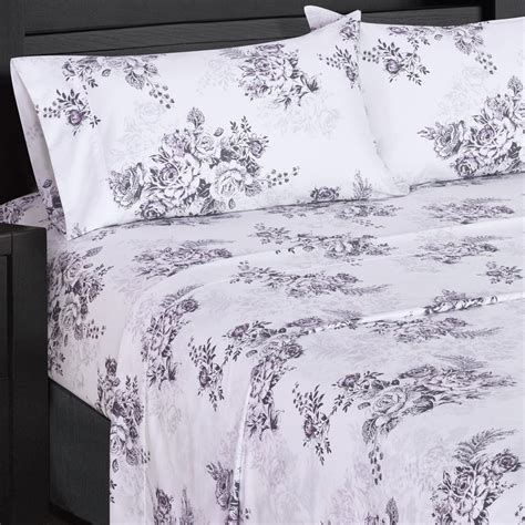 Bally Floral Sateen Cotton Sheets 5pc Adjustable King Split King Bed