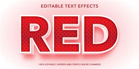 Premium Vector Red Text 3d Style Editable Text Effect