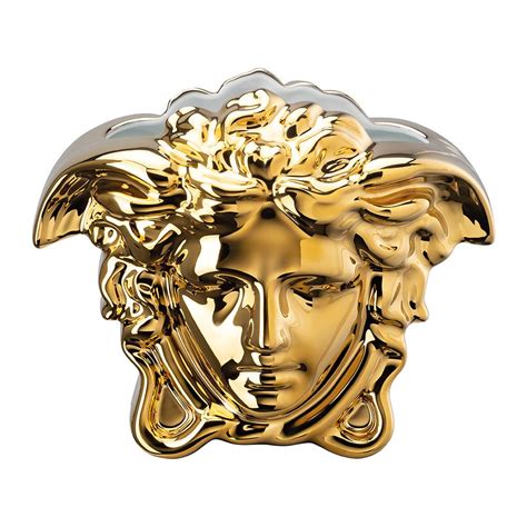 buy versace home medusa grande vase gold small with images versace home medusa head statue