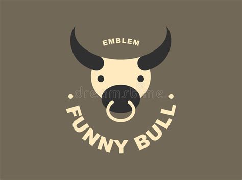 Bull Logo Vector Illustration Emblem On Dark Background Stock Vector