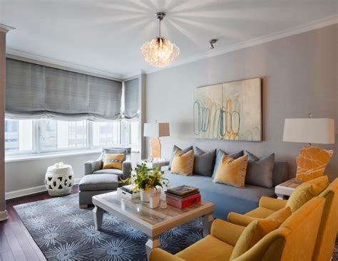 Grey Living Room Chair Yellow Grey Living Sofa Modern Pillows Interiors