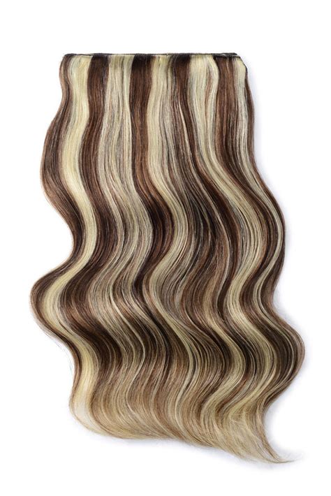 Double Wefted Full Head Remy Clip In Human Hair Extensions Medium