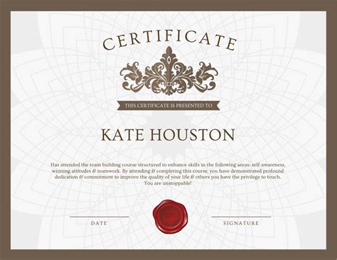 Award For Team Building Course Completion Online Certificate Template