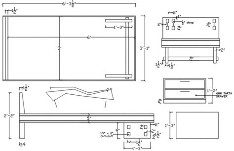 Table With Drawers Elevations And Carpentry Details Dwg File Cadbull