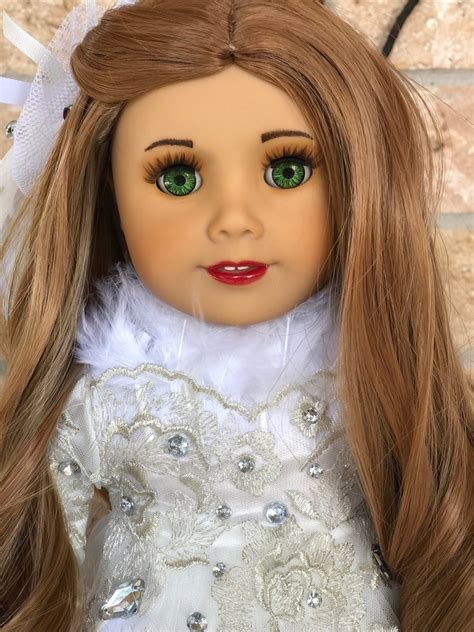 Ooak Custom American Girl Doll Etsy White Snow Boots Custom American Girl Dolls Doll Makeup
