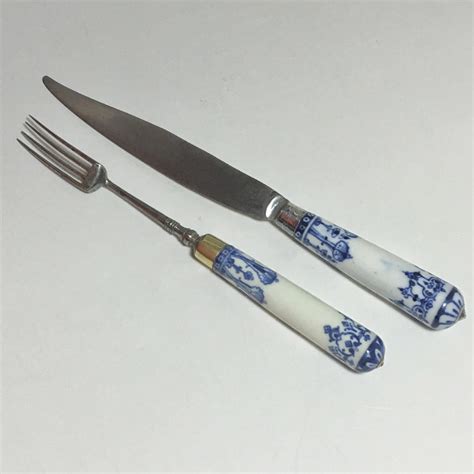 Knife And Fork In Soft Porcelain Of Saint Cloud Eighteenth Century