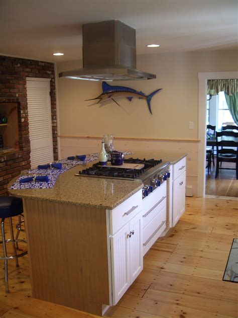 Kitchens likable kitchen island stove vents marvelous best. White cabinets, painted cabinets, pine floors, island ...