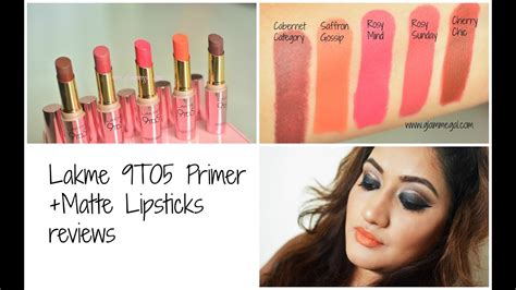 Lakme 9to5 Primer Matte Lipstick Review Swatches Price Youtube