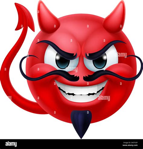 Devil Emoji Emoticon Man Face Cartoon Icon Mascot Stock Vector Image