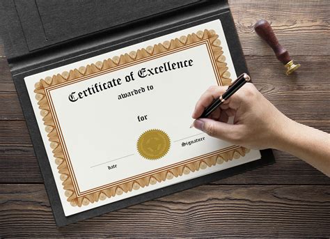 size achievement certificate mockup psd good mockups