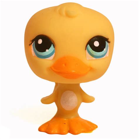 Littlest Pet Shop 51 Authentic Duck With Green Eyes Lps Yellow Red