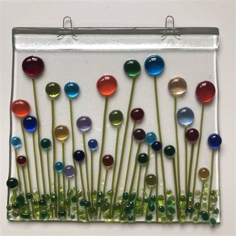 Charming Fused Glass Suncatcher Wall Hanging With Round Etsy Fused Glass Artwork Glass