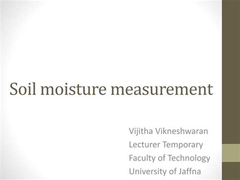 Soil Moisture Measurement Ppt